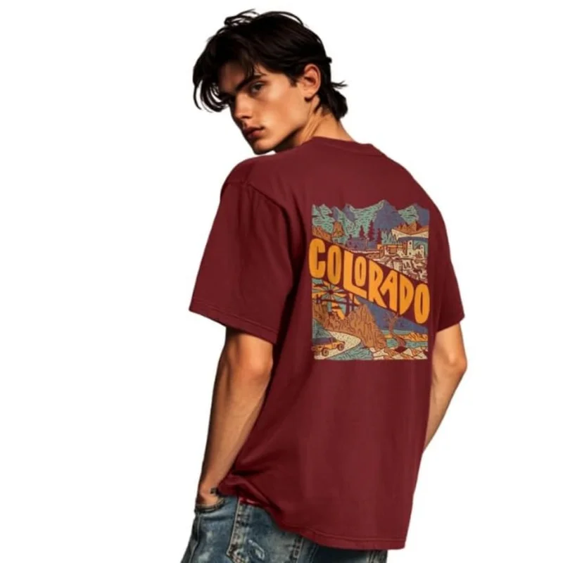 نوبيرو تيشيرت رجالي كبير بطبعة جرافيك