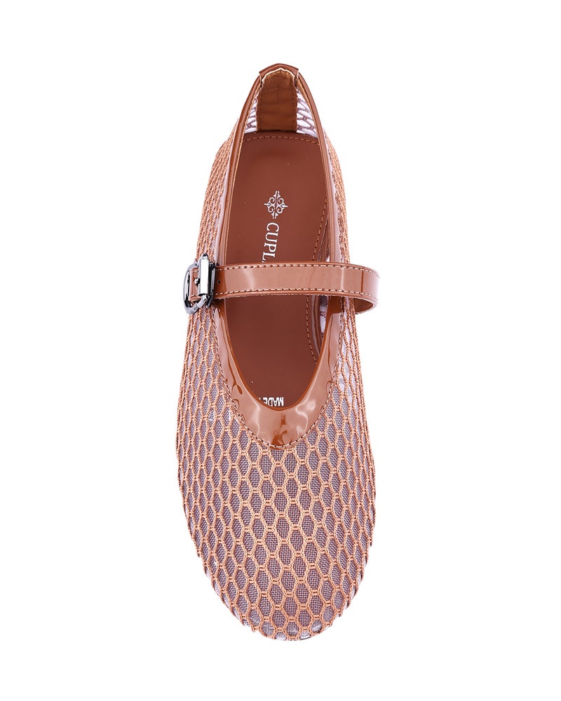 كابلي حذاء ماري جين مسطح شبكي - Image 3