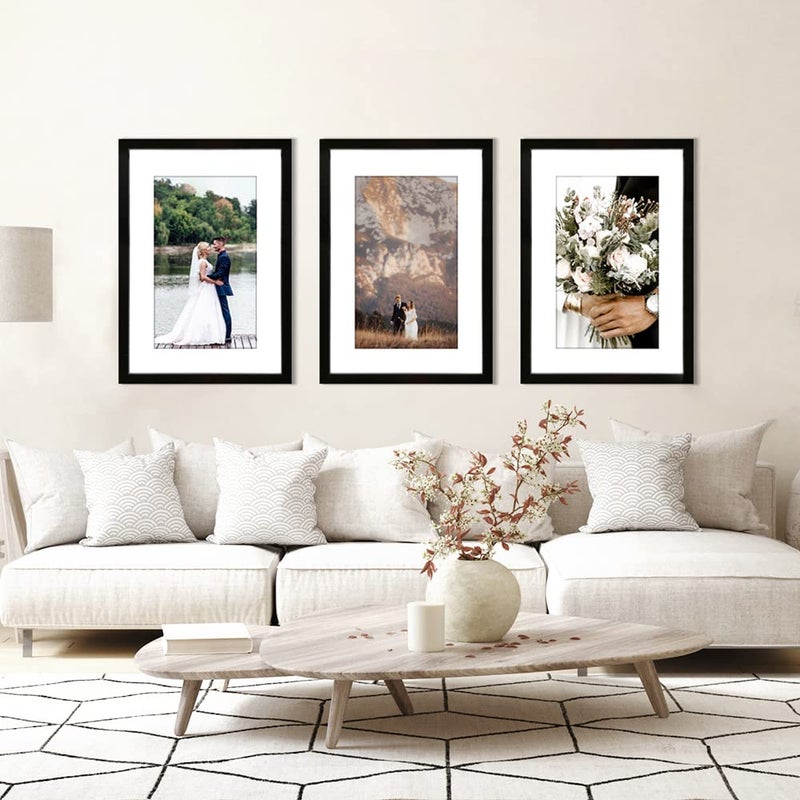 VNVNK 22x28 Frame Black, Perfect for 22x28 Inch Picture without Mat or 18x24 Inch Picture with Mat, Home Wall Decor Picture Frame-1 PCS - Image 3