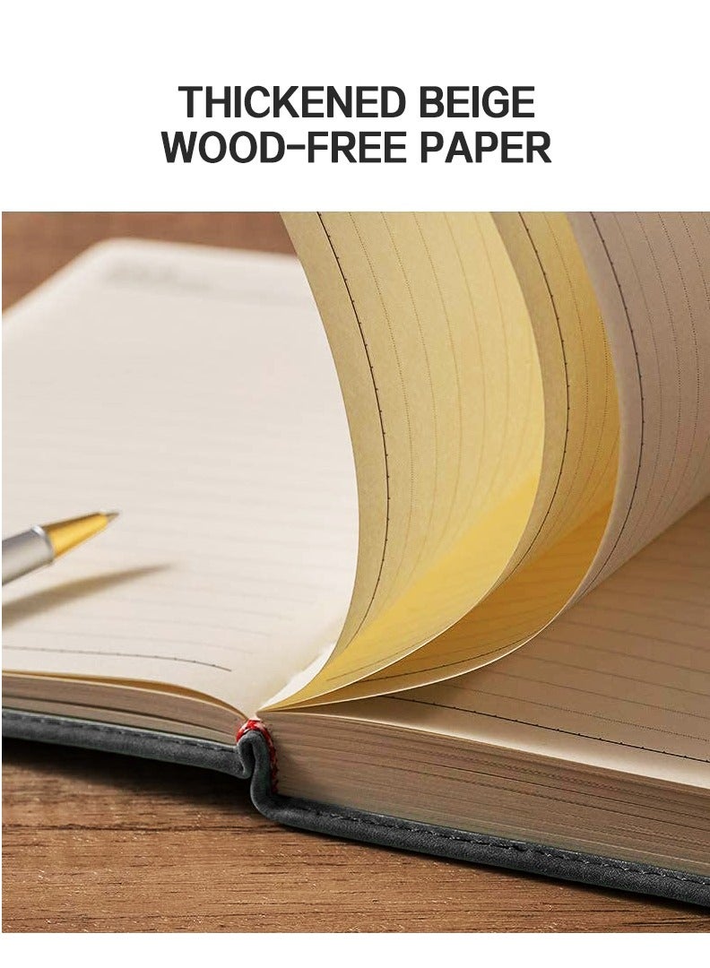 360P Super Thick Business Notebook A5 Buckle Sheepskin Notepad with Deer Head Design -  PU Leather Hardcover Journal, Diary - Perfect Gift （Black） - Image 5