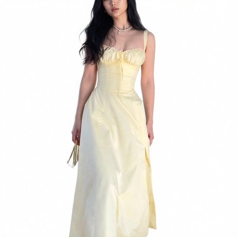 Women's Sleeveless Fitted Split Midi Dress - Image 1