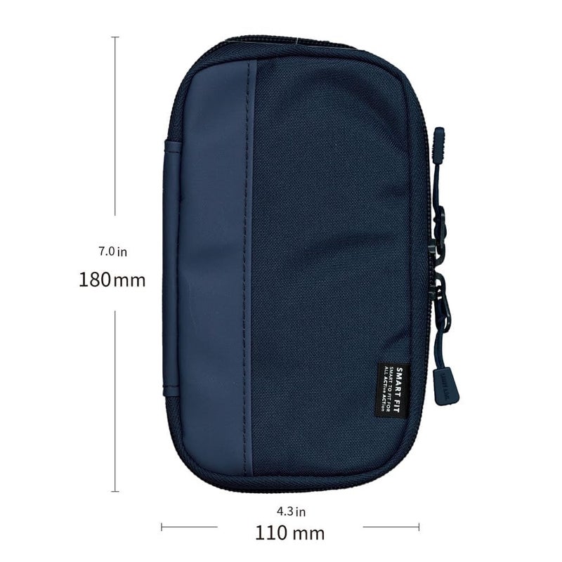 Droposale Compact Pen Pencil Case Water & Stain Repellent Pouch Use Everyday Pack of 1 (Blue) - Image 2