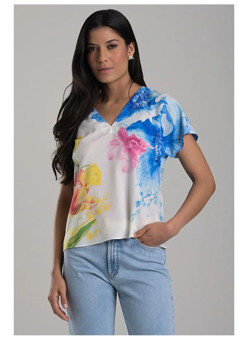Carmen Steffens V-Neck Printed Blouse