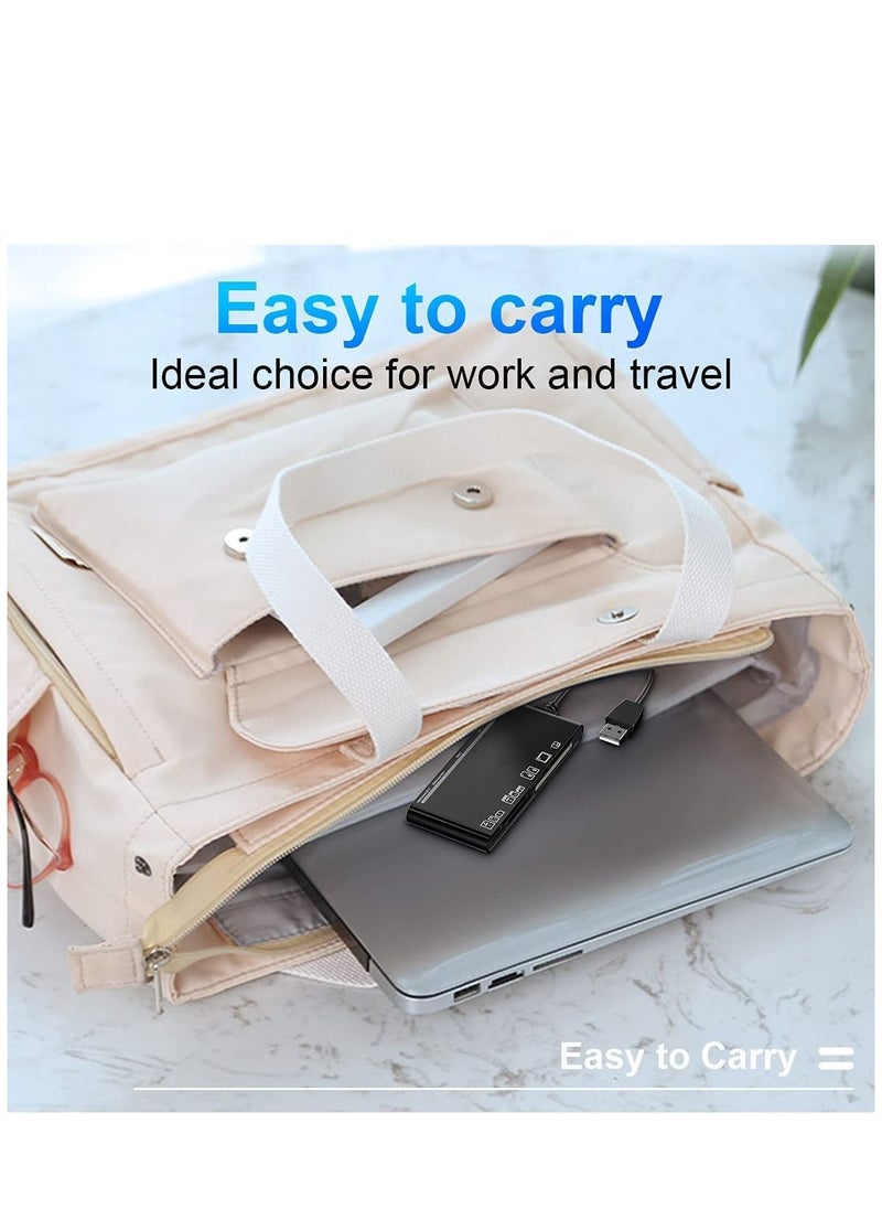 Arabest - USB 3.0 Memory Card Reader/Writer for CF Card, xD Card, SD Card, Micro SD Card, MS Card, with a 13cm USB Cable design - 5 cards read simultaneously - Image 1