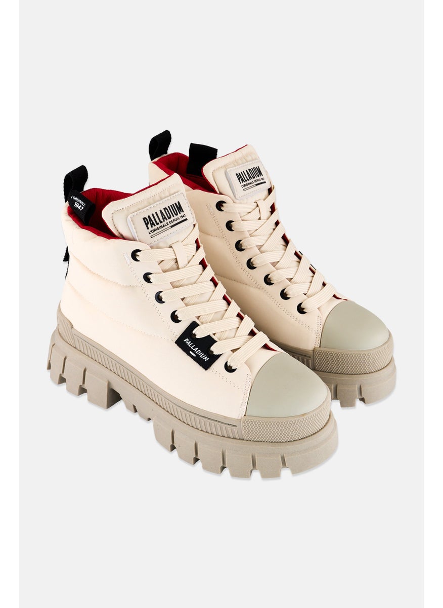 PALLADIUM Women Revolt Overcush Lace Up Ankle Boots, Beige  - Image 1