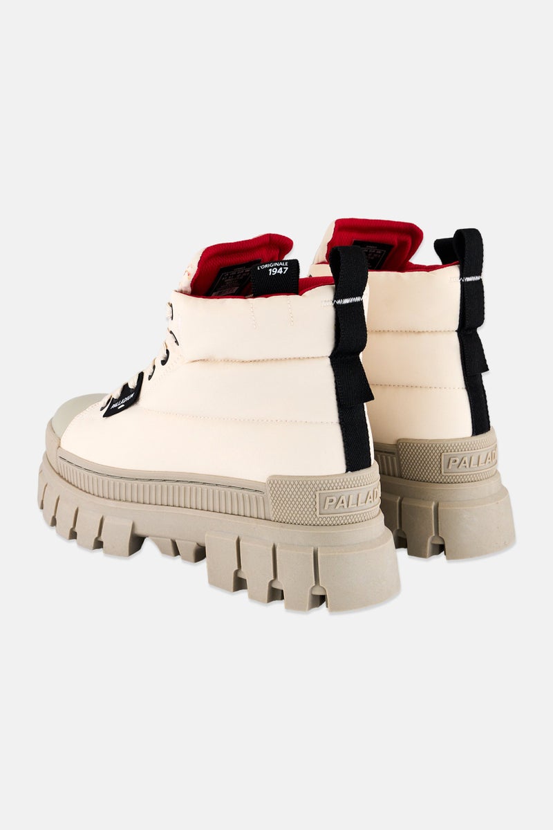 PALLADIUM Women Revolt Overcush Lace Up Ankle Boots, Beige - Image 2