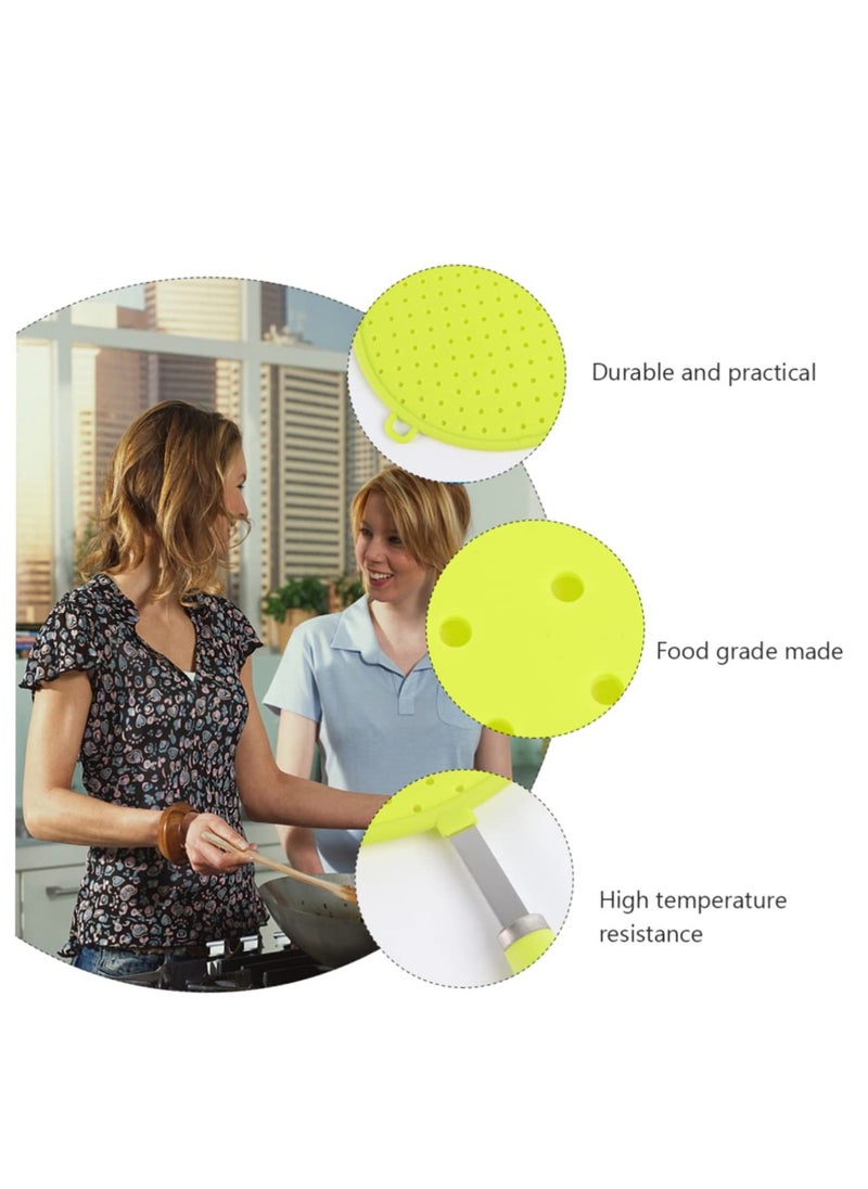 Generic - Silicone Pot Lid for Skillet and Griddle Cooking Grease Guard Anti Spill Cover Green - Image 1