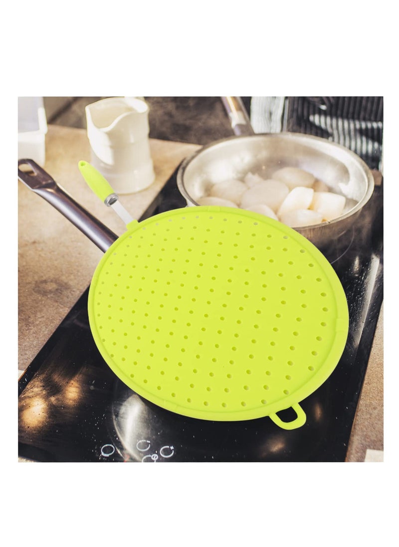 Generic Silicone Pot Lid for Skillet and Griddle Cooking Grease Guard Anti Spill Cover Green  - Image 3
