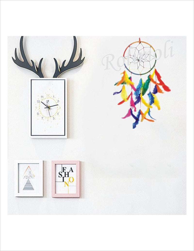 ROLIMOLI Multi Dream Catcher Wall Hanging Decorative Boho Showpiece for Home Office Bedroom - Image 2