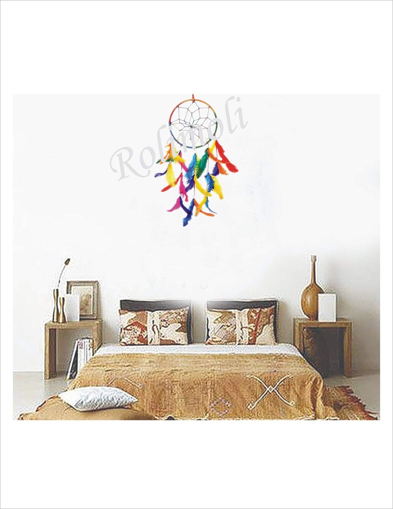 ROLIMOLI Multi Dream Catcher Wall Hanging Decorative Boho Showpiece for Home Office Bedroom - Image 3