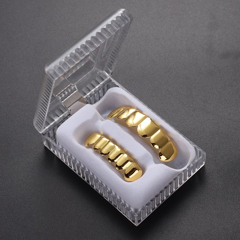 Gold-Plated Denture Set Hip-Hop Rap Men And Women Smooth Teeth Decoration Teeth Grillz Hip-Hop Teeth - Image 4