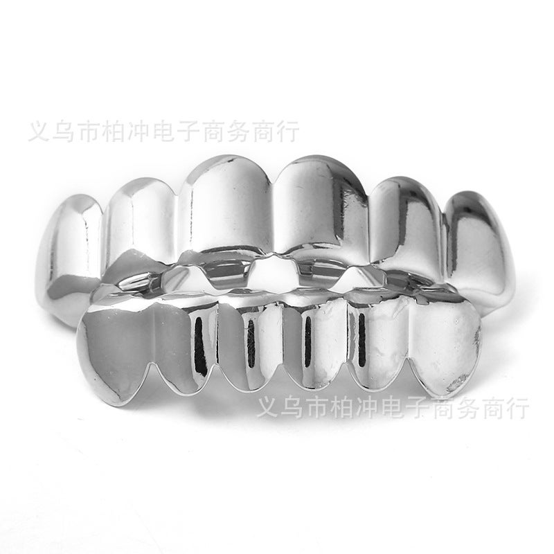 Gold-Plated Denture Set Hip-Hop Rap Men And Women Smooth Teeth Decoration Teeth Grillz Hip-Hop Teeth - Image 3