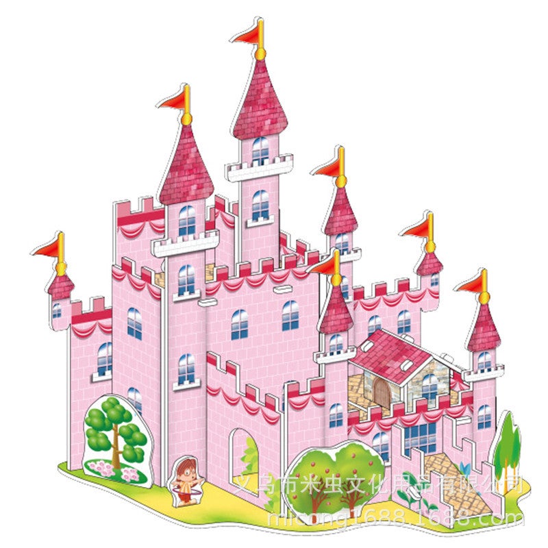 3D Three-Dimensional Puzzle Children'S Parent-Child Toy Building House Handmade Puzzle Paper Model Gift Assembly Interaction - Image 1