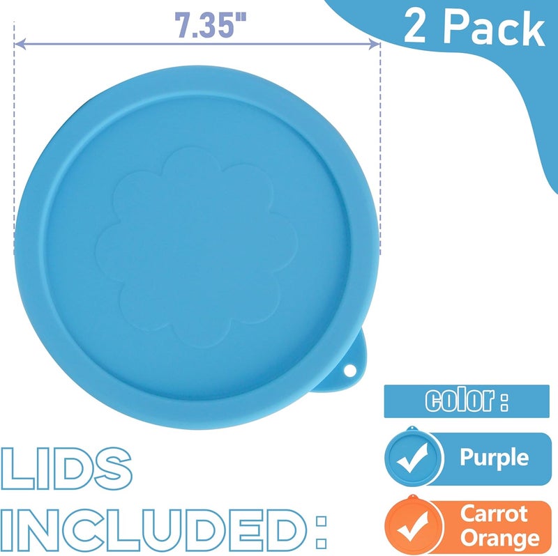 LUVCOSY لوفكوسي غطاء تخزين بديل من السيليكون بسعة 7 أكواب لأوعية زجاجية من Pyrex 7402-PC (الوعاء غير متضمن) عبوة من 2 آمن للاستخدام في الميكروويف وغسالة الأطباق والفريزر - Image 2
