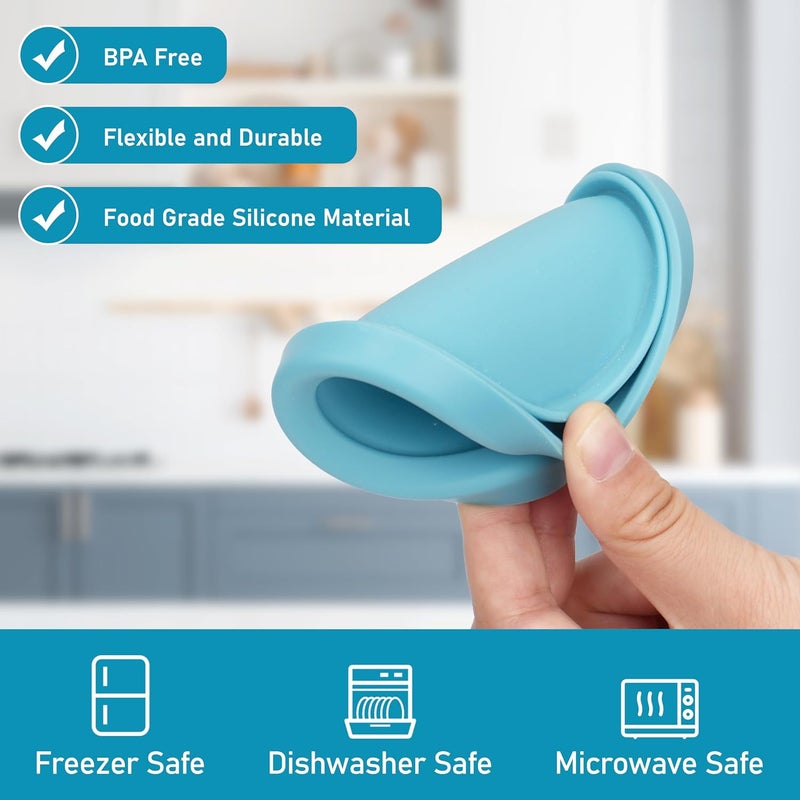 LUVCOSY لوفكوسي غطاء تخزين بديل من السيليكون بسعة 7 أكواب لأوعية زجاجية من Pyrex 7402-PC (الوعاء غير متضمن) عبوة من 2 آمن للاستخدام في الميكروويف وغسالة الأطباق والفريزر - Image 4