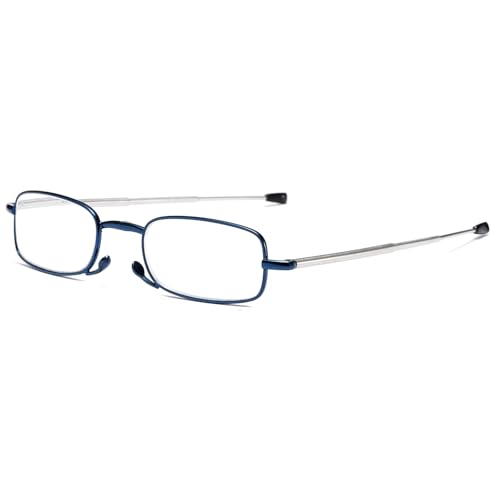 OWTXIS Folding Reading Glasses for Men Women, Keychain Compact Readers Blue Light Portable Pocket Eyeglasses (Blue, +1.25) - Image 2