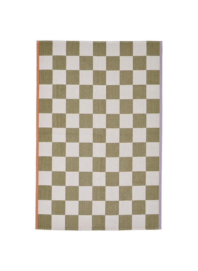 Zaboon Rug, flatwoven, white/green, 133x195 cm - Image 1