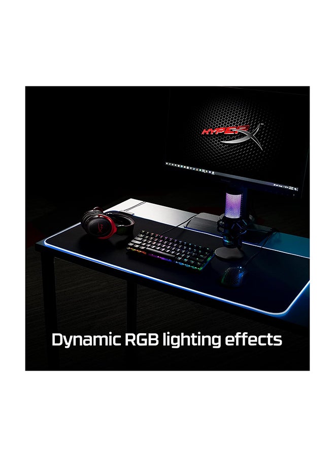 HYPERX Pulsefire Mat RGB Gaming Mouse Pad, 2 RGB Lighting Zones, 3 Profiles Onboard Memory, Cloth Rubber Material, Anti-Slip Rubber Base, Seamless, Anti-Fray Stitching, XL, Black | 4S7T2AA - Image 3