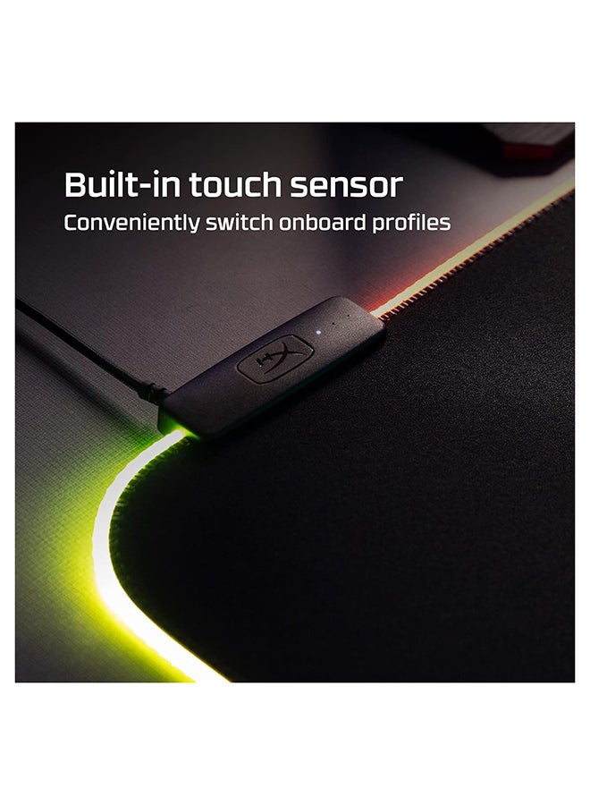 HYPERX Pulsefire Mat RGB Gaming Mouse Pad, 2 RGB Lighting Zones, 3 Profiles Onboard Memory, Cloth Rubber Material, Anti-Slip Rubber Base, Seamless, Anti-Fray Stitching, XL, Black | 4S7T2AA - Image 4