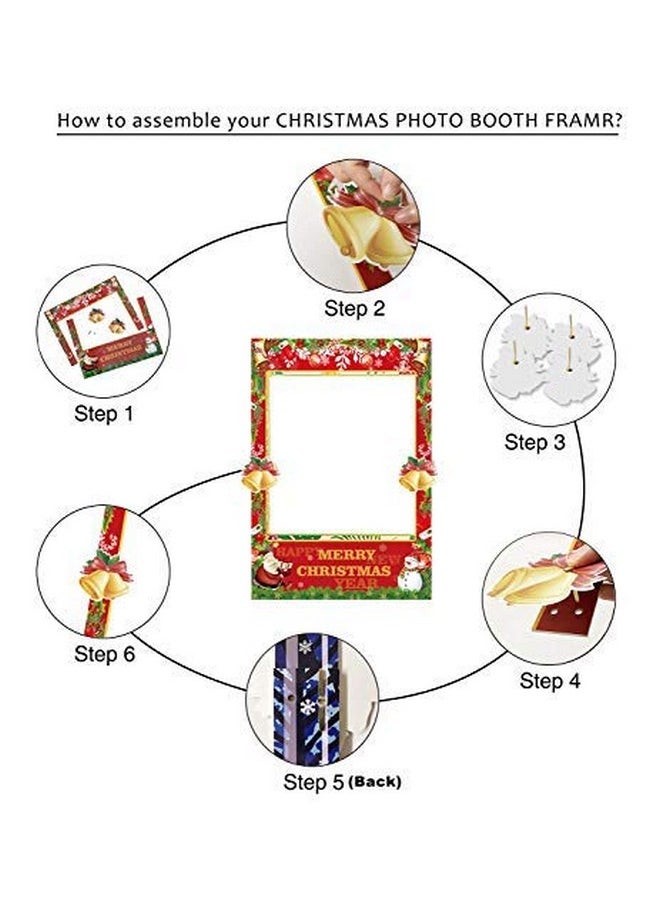 Omgouue 2 in 1 Christmas Photo Booth Props Frame Party Supplies - Christmas New Year Party Decorations  - Image 4