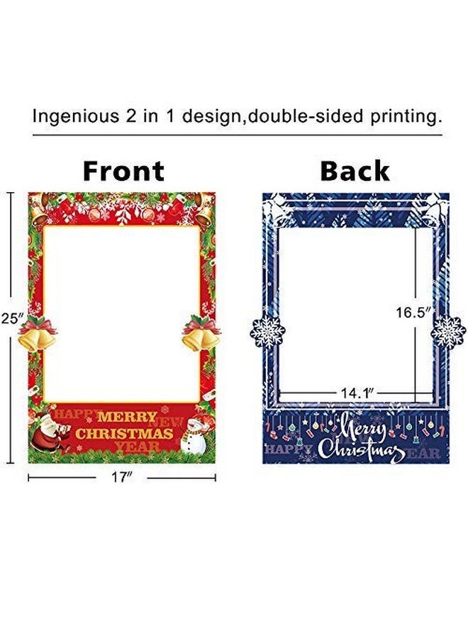 Omgouue 2 in 1 Christmas Photo Booth Props Frame Party Supplies - Christmas New Year Party Decorations  - Image 3
