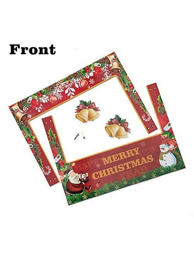 Omgouue 2 in 1 Christmas Photo Booth Props Frame Party Supplies - Christmas New Year Party Decorations  - Image 5
