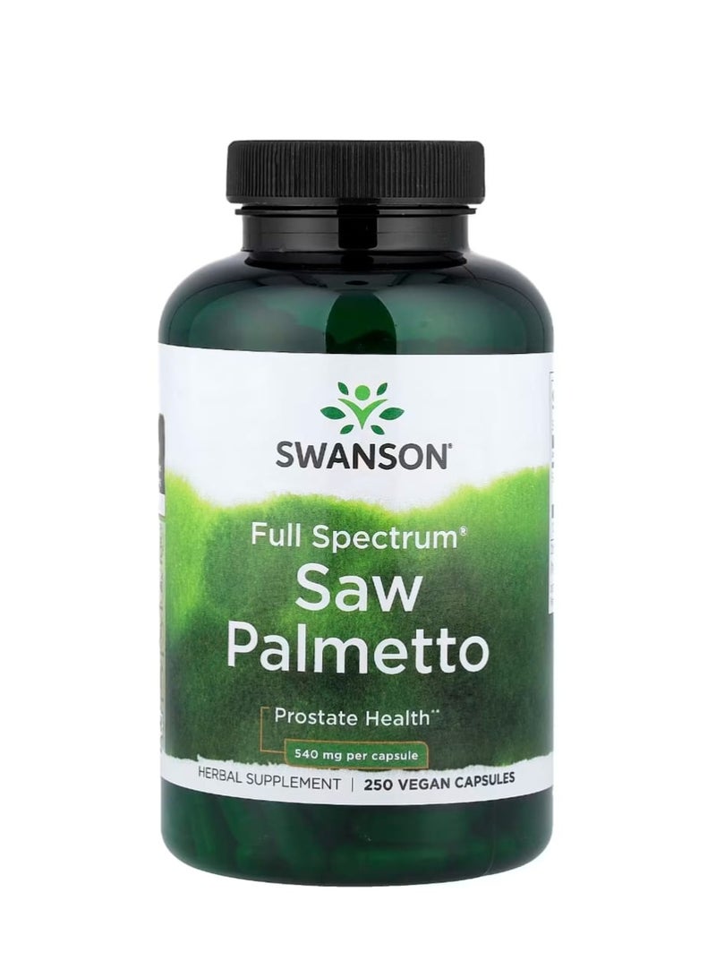 SWANSON Full Spectrum Saw Palmetto 540 mg 250 Vegan Capsules - Image 1
