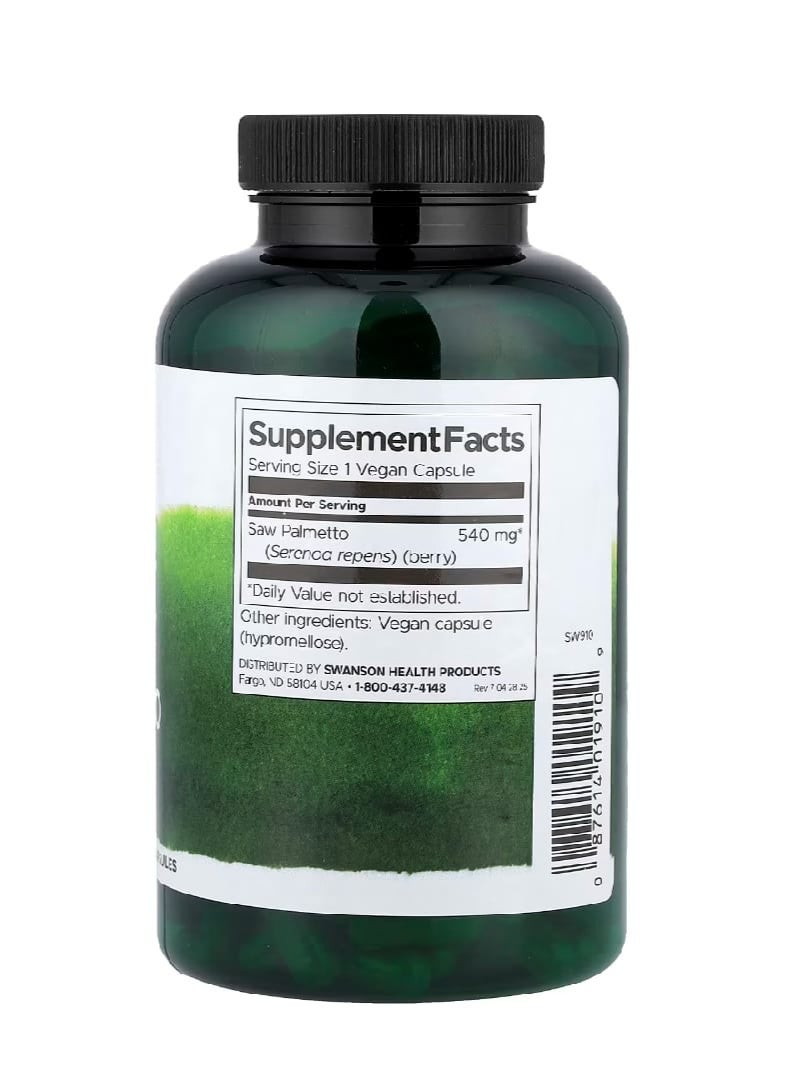 SWANSON Full Spectrum Saw Palmetto 540 mg 250 Vegan Capsules - Image 2