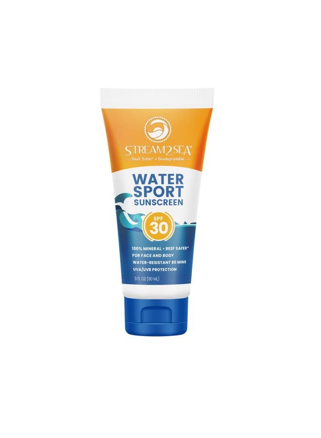 STREAM 2 SEA SPF 30 Mineral Sunscreen Biodegradable and Reef Safe Sunscreen, 3 Fl oz Non-Greasy and Moisturizing Mineral Sunscreen For Face Protection and Body Against UVA and UVB - Image 1
