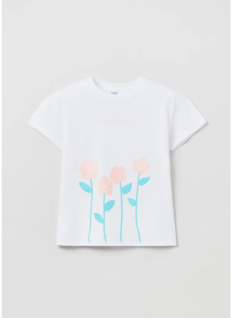 او في اس T-Shirt With Glitter Print