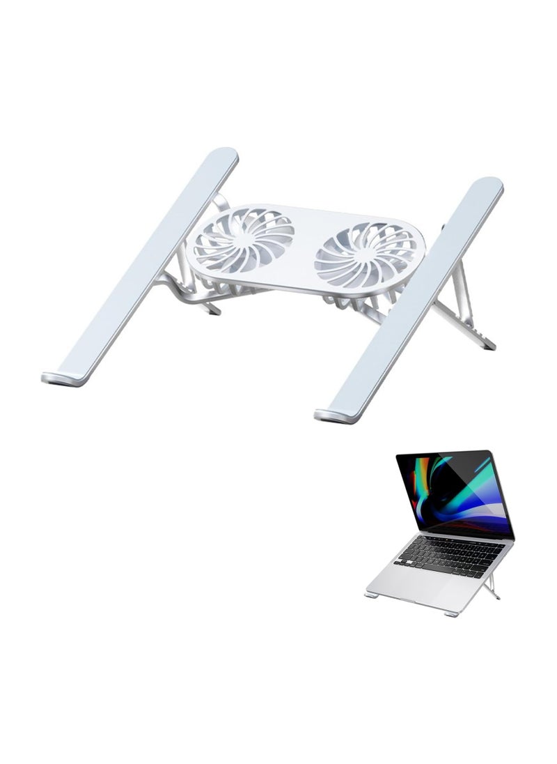 Generic Laptop Cooling Stand – Foldable, Dual Silent Fans, Adjustable Height, LED Lights, Fits 10-15.6 Inch Laptops  - Image 1