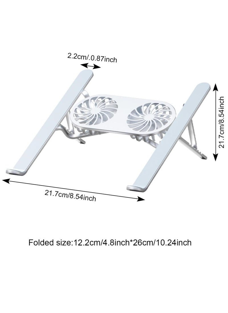 Generic Laptop Cooling Stand – Foldable, Dual Silent Fans, Adjustable Height, LED Lights, Fits 10-15.6 Inch Laptops  - Image 2