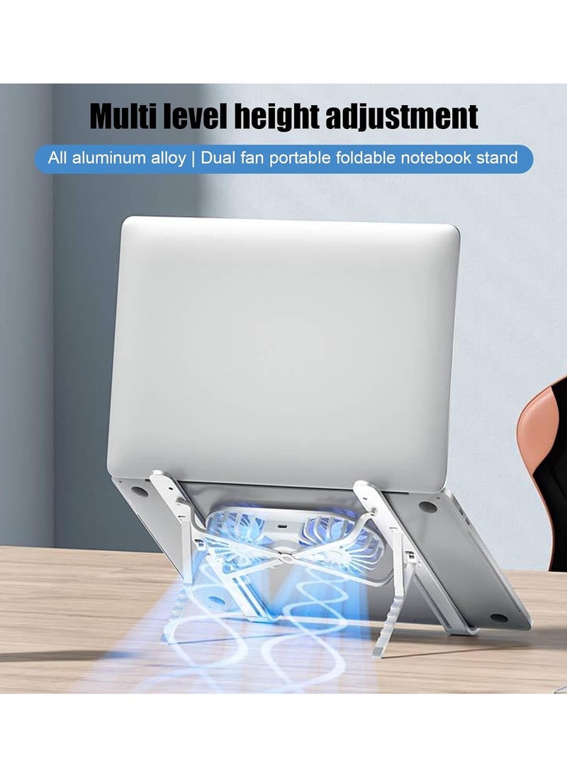 Generic Laptop Cooling Stand – Foldable, Dual Silent Fans, Adjustable Height, LED Lights, Fits 10-15.6 Inch Laptops  - Image 4