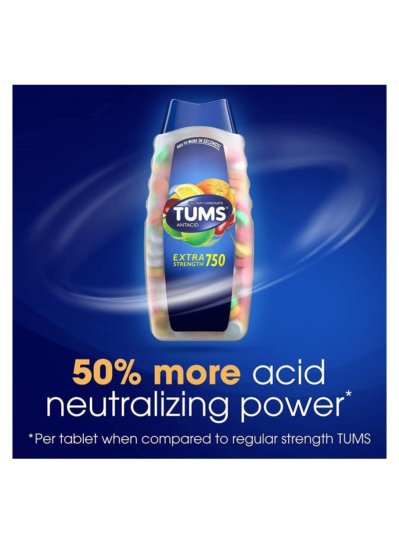 TUMS أقراص TUMS Extra Strength المضادة للحموضة بنكهة الفواكه المتنوعة (100 قرص) - Image 4