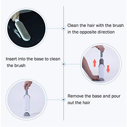 Max Home Pet Hair Dust Lint Remover Double Sided Reusable Brush with SelfCleaning Base for Clothing and Furniture Couch Carpet Medium Blue - Image 5