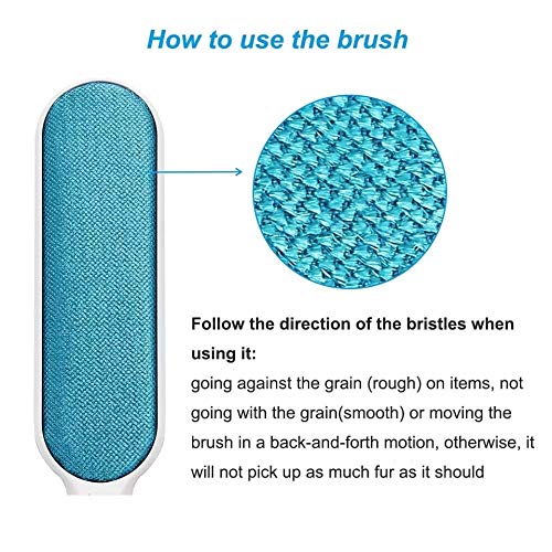 Max Home Pet Hair Dust Lint Remover Double Sided Reusable Brush with SelfCleaning Base for Clothing and Furniture Couch Carpet Medium Blue - Image 4