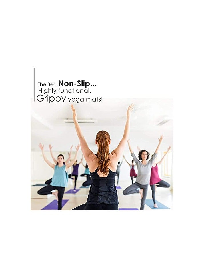 QSHOP Ultimate Premium Non-Slip 6mm Yoga Mat with Attached Carrying Bag Ideal for High Intensity Interval Training, Pilates, Yoga and Many Other Home Exercises from QShop®️  - Image 2