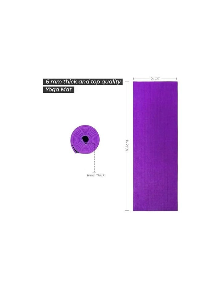 QSHOP Ultimate Premium Non-Slip 6mm Yoga Mat with Attached Carrying Bag Ideal for High Intensity Interval Training, Pilates, Yoga and Many Other Home Exercises from QShop®️  - Image 4