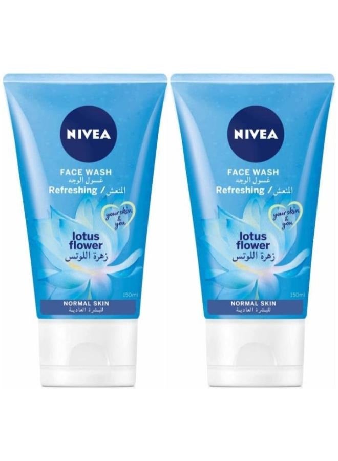 Nivea 2 pieces of NIVEA Refreshing Face Wash with Lotus Flower 150ml  - Image 1