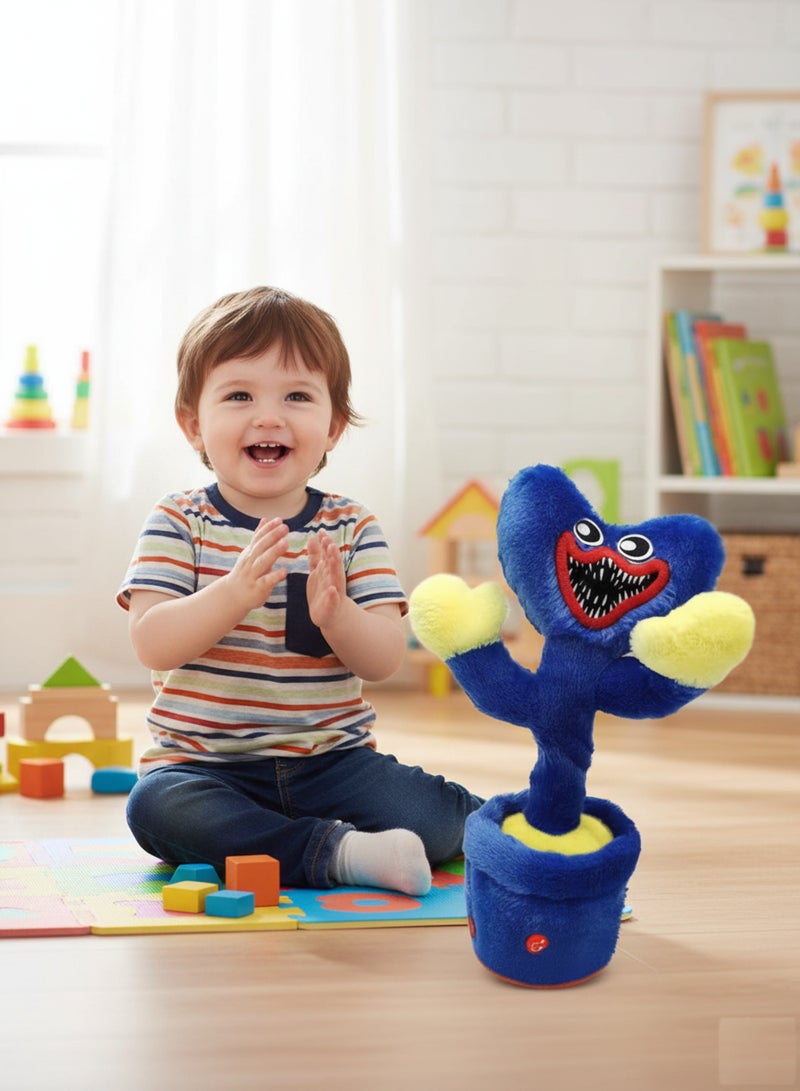 XiuWoo Talking Dancing Doll Toy in Blue – 35 cm Height, Plays Music and Makes Fun Movements, Interactive Funny Toy for Kids to Imitate Dancing and Singing, Perfect for Gifts and Entertainment - Image 1
