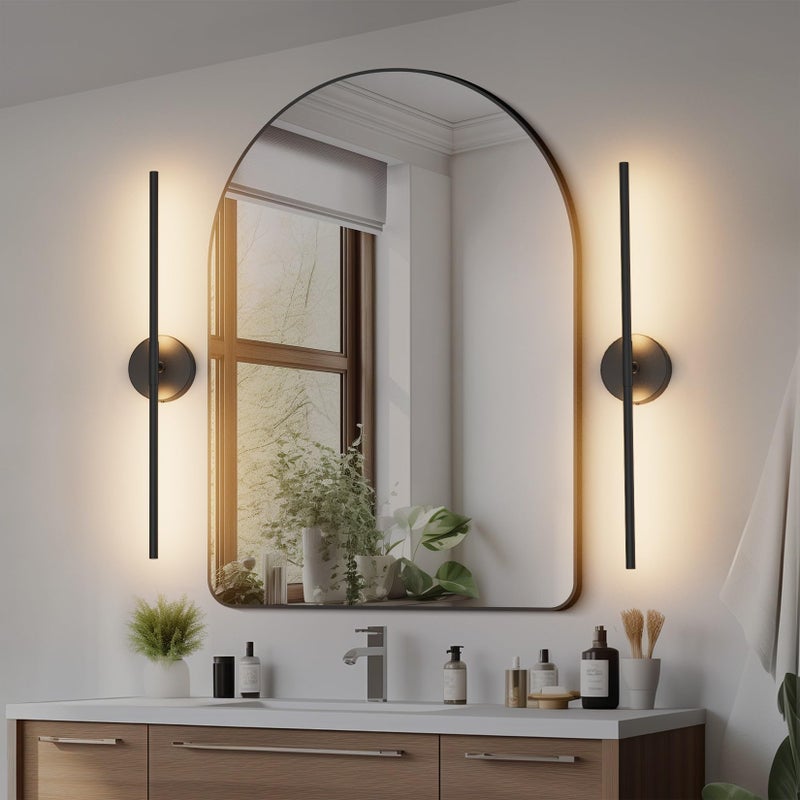 Coinmit 28In Black Wall Sconce Set of Two Hardwired 3000K LED Modern Wall Light Fixture 360Â° Rotatable for Living Room Hallway Bedroom(2 Pack) - Image 4