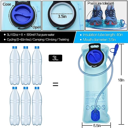 Mdvora 3L Hydration Bladder, Large Opening Water Storage Bladder Bag, for Cycling Hiking Camping(3L,2 Pack) - Image 3