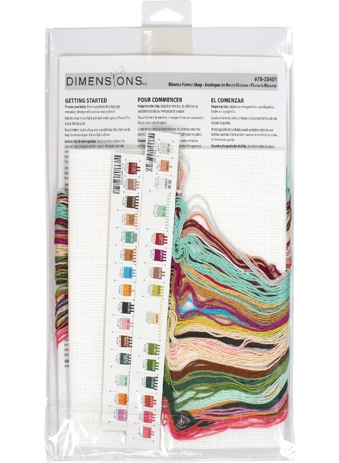 Dimensions Blooms Flower Shop Counted Cross Stitch Kit, 14 Ct. White Aida - Image 3