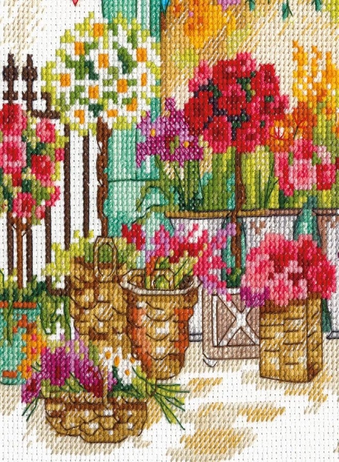 Dimensions Blooms Flower Shop Counted Cross Stitch Kit, 14 Ct. White Aida - Image 5