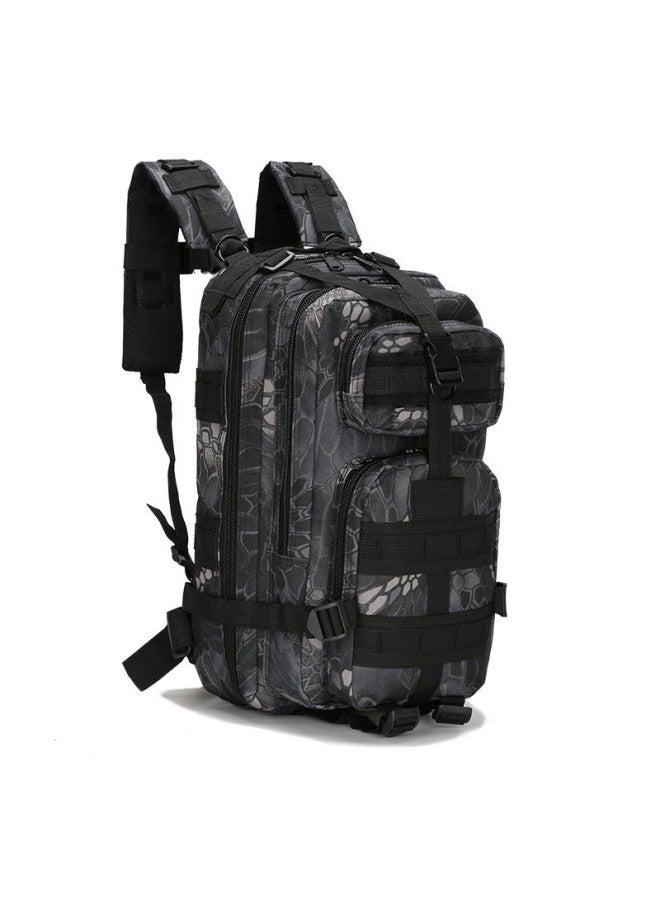 Generic Tactical Shoulder Outdoor Mountaineering Bag Army 30L Capacity Fan Camping Backpack Sports 3P Backpack Travelers Shoulder-Capacity:Black CP Camouflage  - Image 4