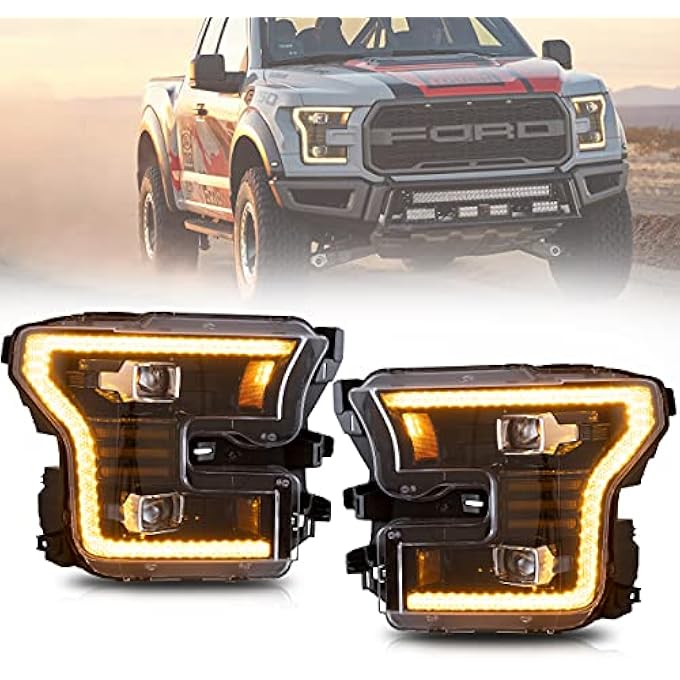 فلاند مصابيح أمامية مناسبة لفورد F150XlXltLariatRaptor (2015-2017). مصابيح أمامية مع رسوم متحركة لبدء التشغيل (2016-2021). لا تناسب الإصدار الأمريكي من رابتور. - Image 2