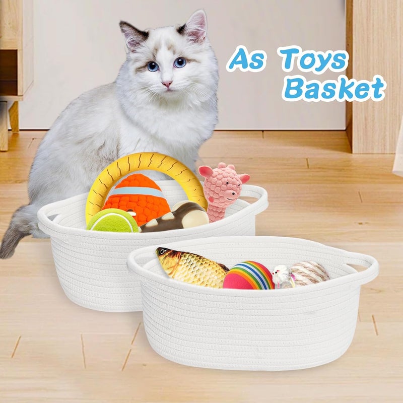 ABenkle Small Basket with Gift Bags and Ribbons Empty Gift Baskets Decorative Boho Rope Woven Nursery Storage Organizer Toy Baskets with Handle for Baby Showers 12X 8 X 5 - Image 5