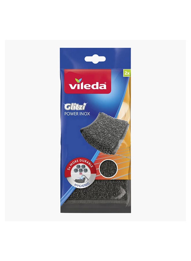 Vileda 2-Piece Glitzi Power Inox Sponge 20 x 1 x 1 cm - Image 2