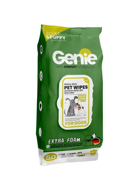 Genie Dog wipes 50 Wipes Extra Foam
