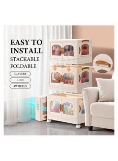 Generic Portable Kids Wardrobe Foldable Combination Wardrobe Baby and Children's Clothing Toy Storage Cabinet  Snack Cabinet (3 Low)  - Image 4
